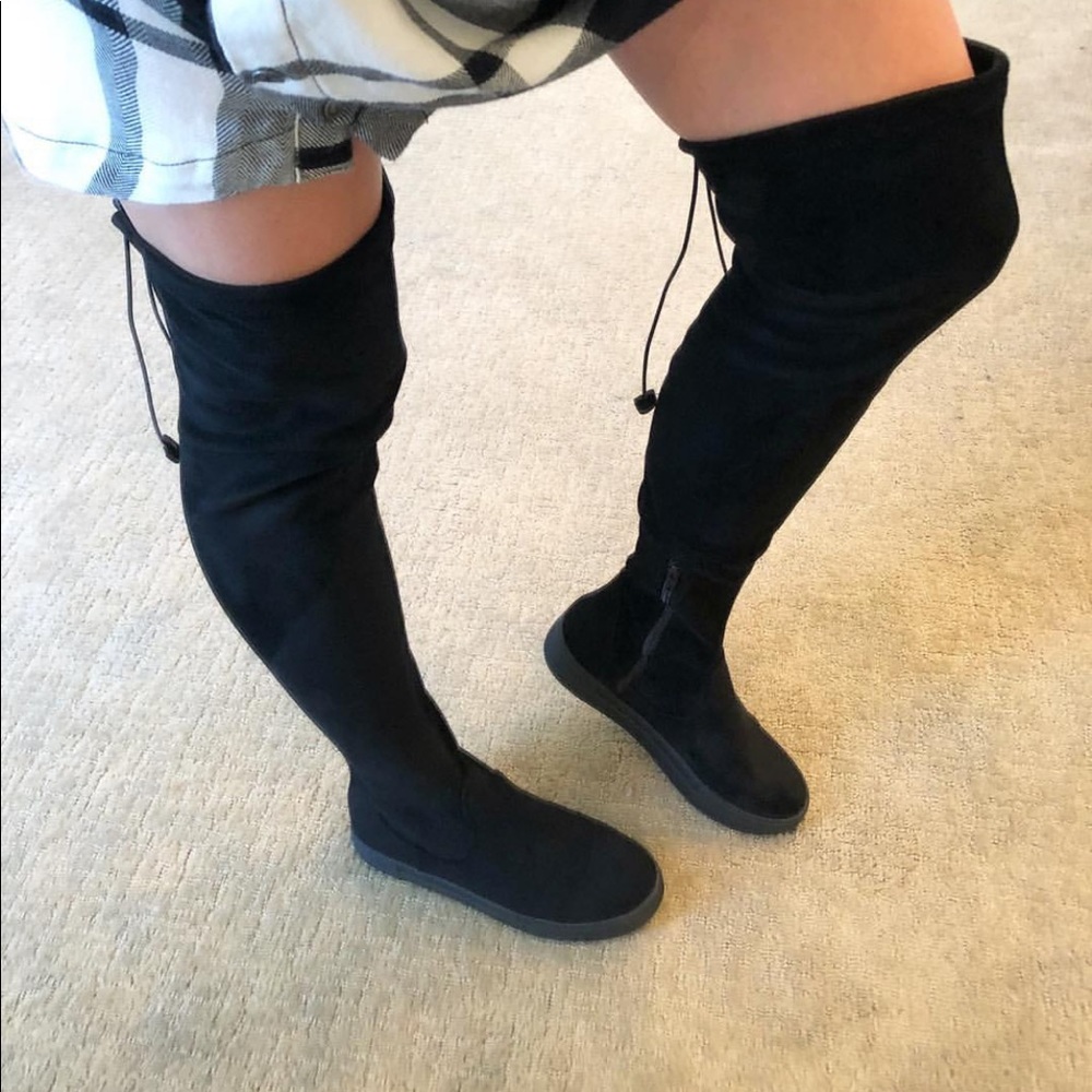 J/Slides Suede Over the Knee Sneakers - Size 6